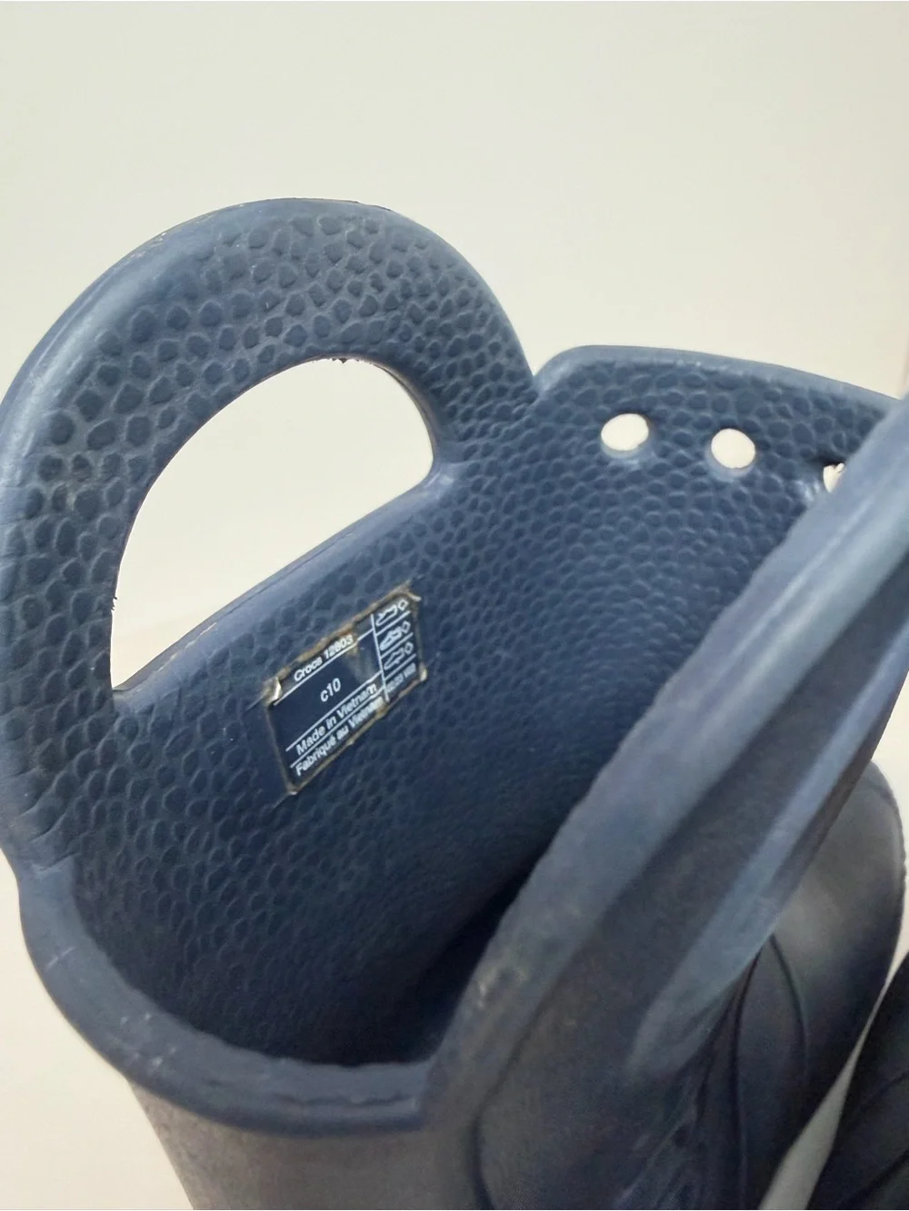 Crocs Kids Navy Blue Waterproof Rain Boots with handles Kids Size 10